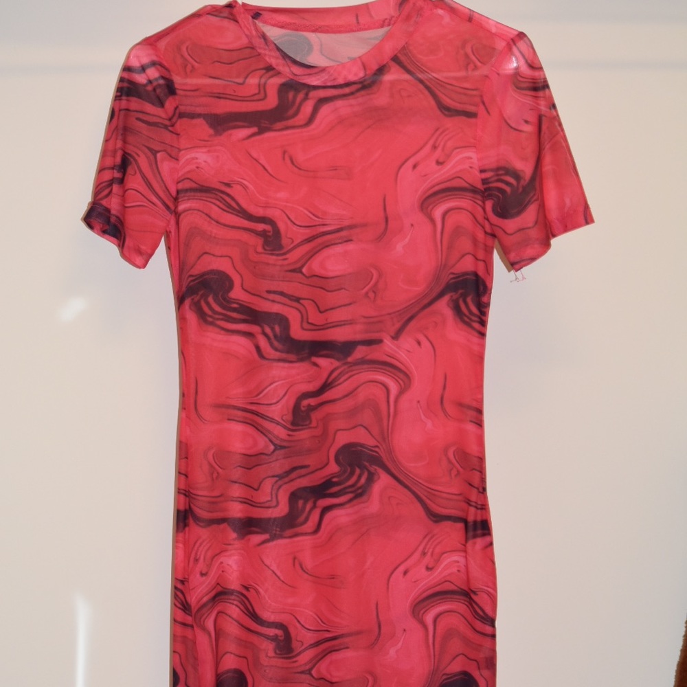 Sheer cover up mini  dress . Size small